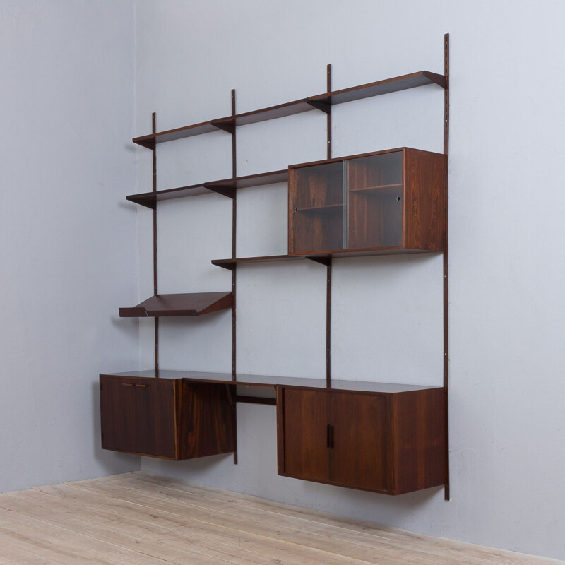 Vintage rosewood wall unit by Kai Kristiansen, 1960s