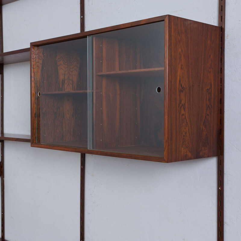 Vintage rosewood wall unit by Kai Kristiansen, 1960s