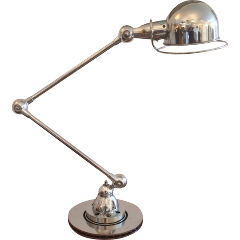 Lampe Jieldé 2 bras en acier poli, Jean Louis DOMECQ - 1950