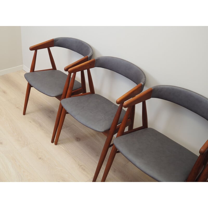 Set of 4 vintage teak chairs Danish by Ejner Larsen & Aksel Bender Madsen, 1960s