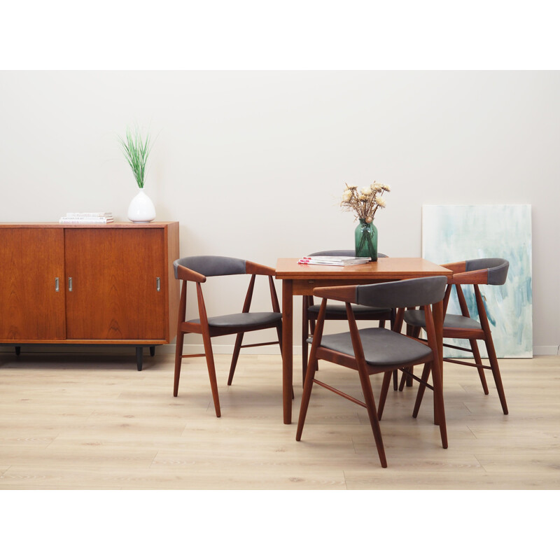 Set of 4 vintage teak chairs Danish by Ejner Larsen & Aksel Bender Madsen, 1960s