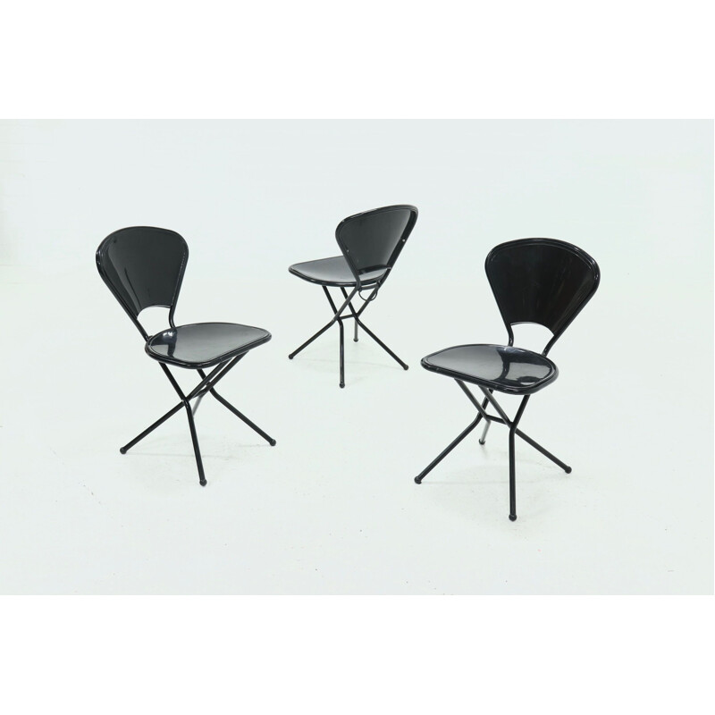 Set of 3 vintage folding chairs by Niels Gammegaard for Ikea, 1980