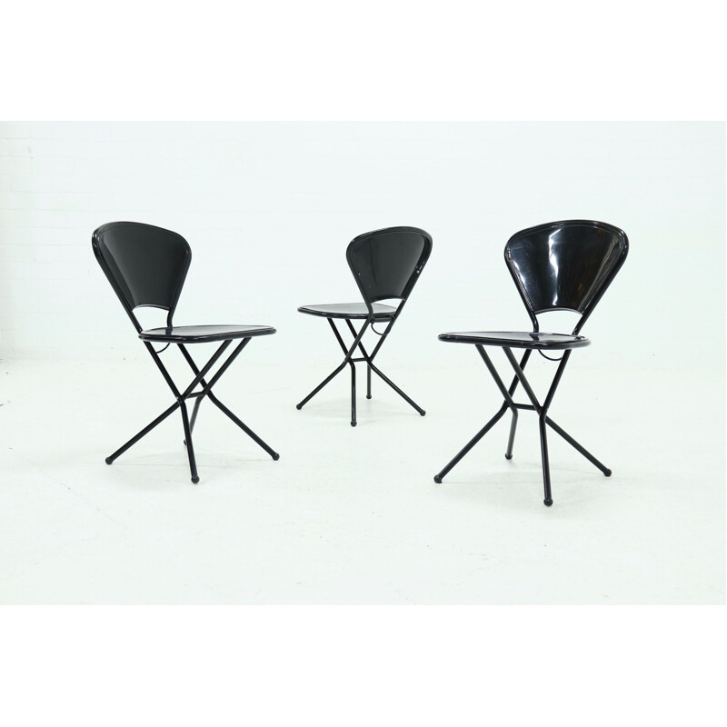 Set of 3 vintage folding chairs by Niels Gammegaard for Ikea, 1980