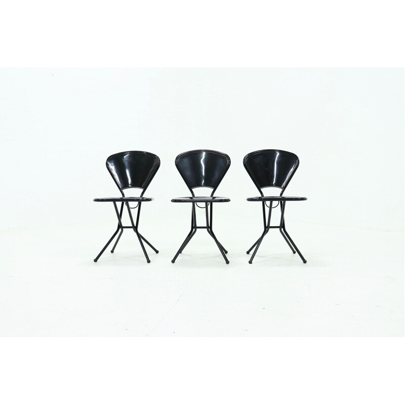 Set of 3 vintage folding chairs by Niels Gammegaard for Ikea, 1980