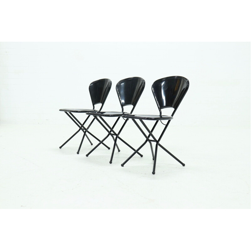 Set of 3 vintage folding chairs by Niels Gammegaard for Ikea, 1980