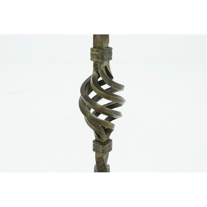 Vintage Brutalist wrought iron candlestick, 1960