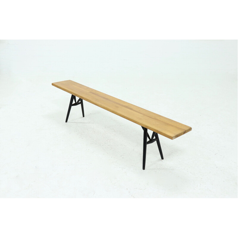 Vintage Pirrka bench by Ilmari Tapiovaara for Laukaan Puu, Finland 1950s