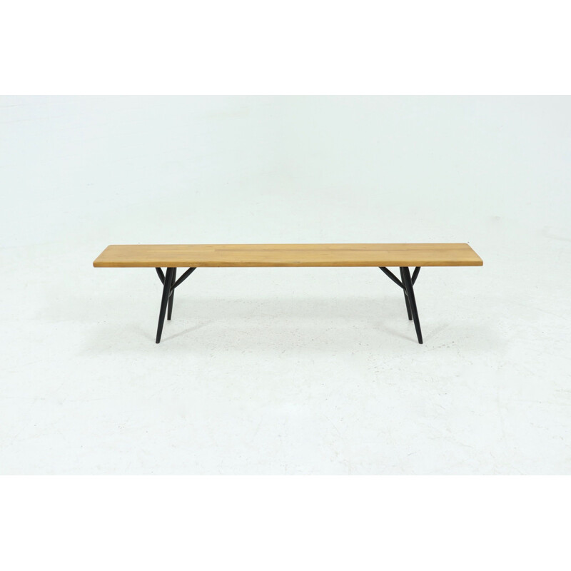 Vintage Pirrka bench by Ilmari Tapiovaara for Laukaan Puu, Finland 1950s