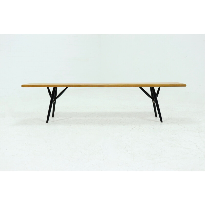 Vintage Pirrka bench by Ilmari Tapiovaara for Laukaan Puu, Finland 1950s