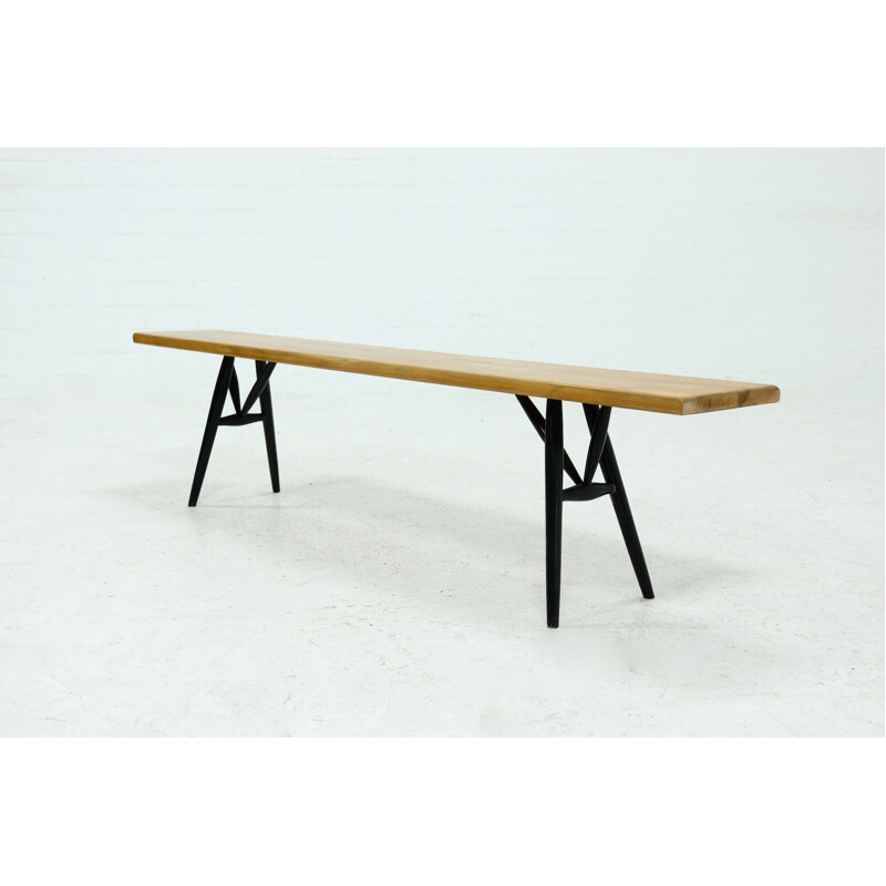 Vintage Pirrka bench by Ilmari Tapiovaara for Laukaan Puu, Finland 1950s