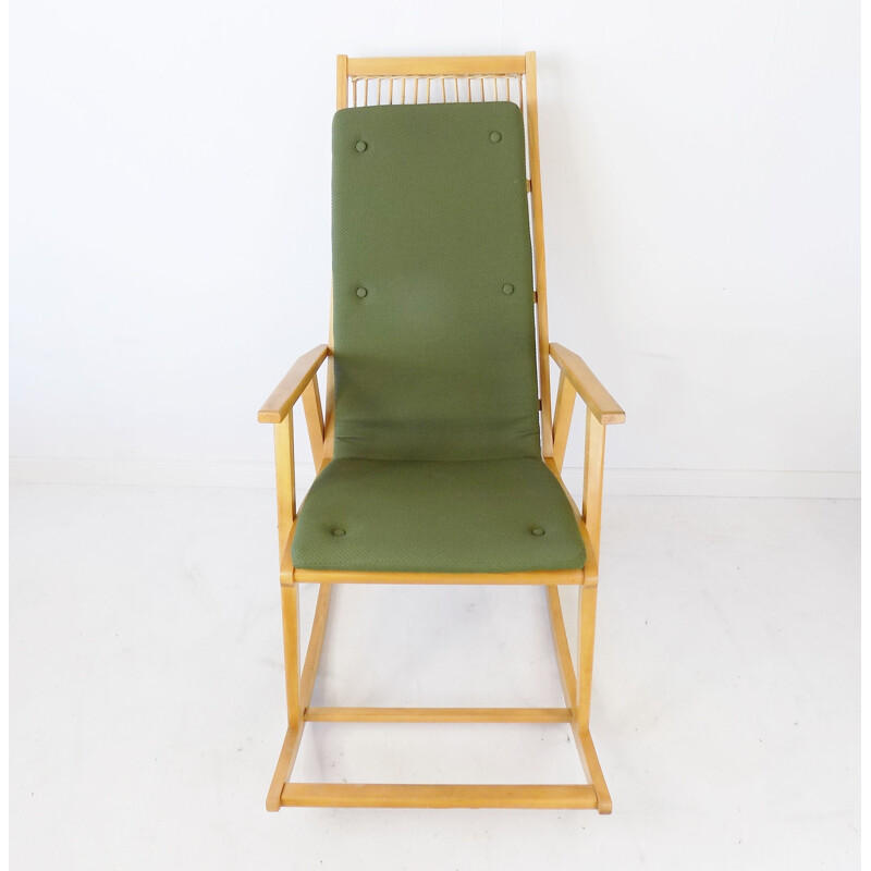 Vintage beech wood rocking chair by Deutsche Werkstätten Hellerau