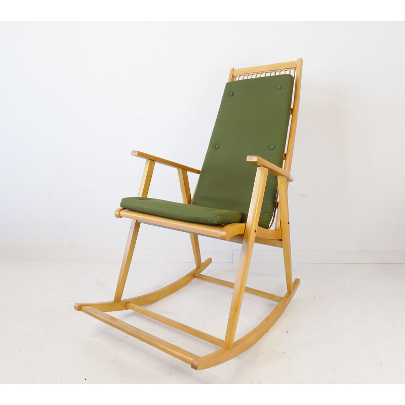 Cadeira de balanço em faia Vintage pela Deutsche Werkstätten Hellerau