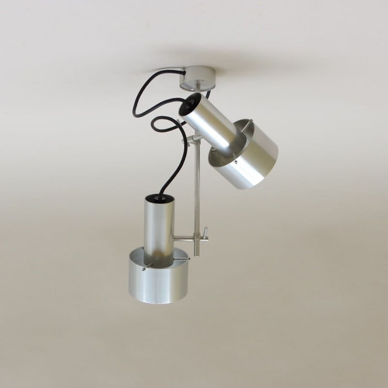 Vintage aluminium ceiling lamp by Peter Nelsen, 1960s