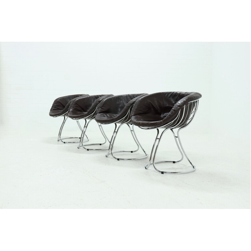 Conjunto de 4 cadeiras Pan Am vintage de Gastone Rinaldi para Rima, 1970