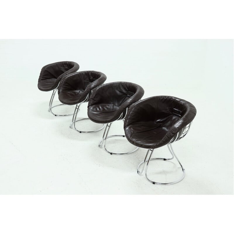 Set van 4 vintage Pan Am stoelen van Gastone Rinaldi voor Rima, 1970