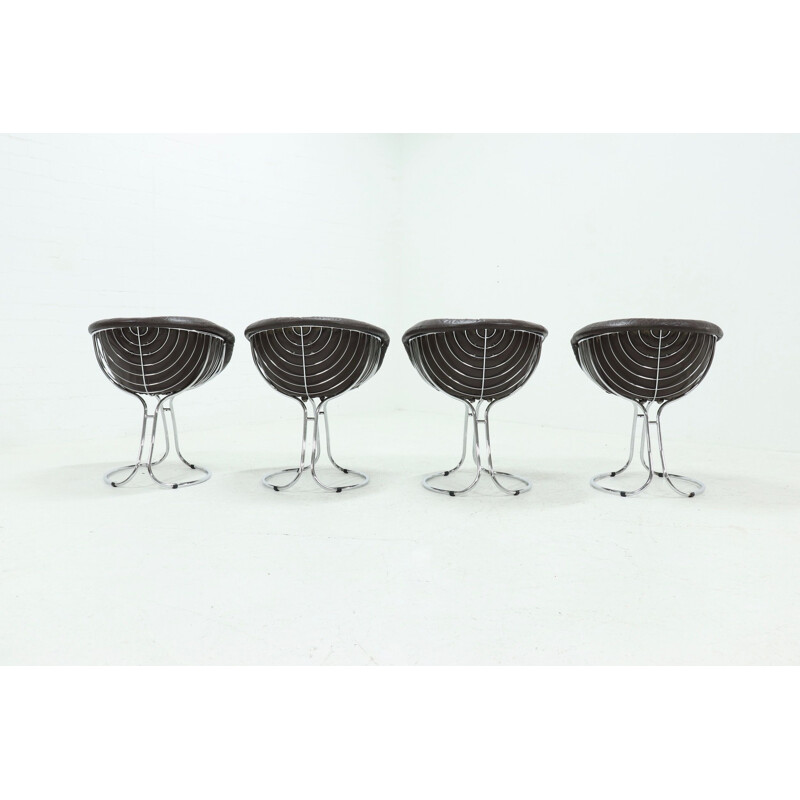 Set of 4 vintage Pan Am dining chairs by Gastone Rinaldi for Rima, 1970s