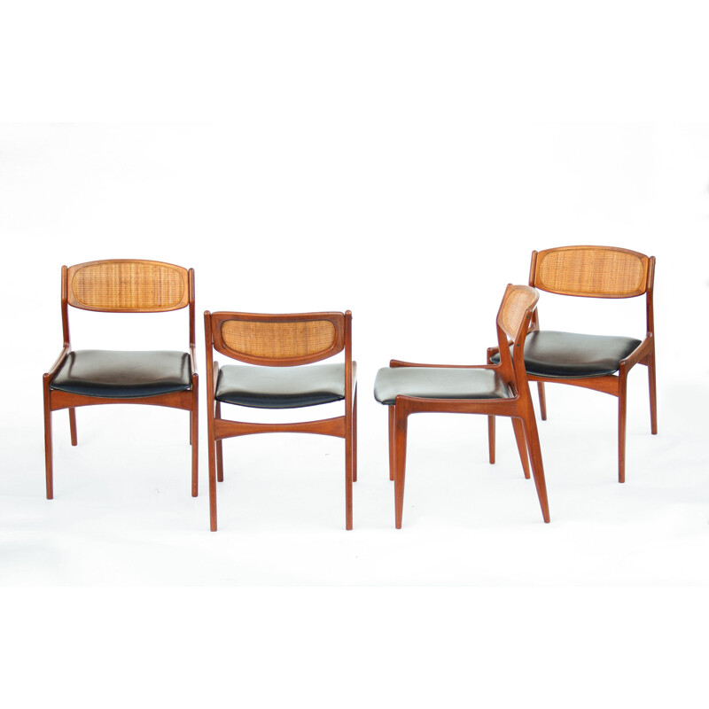 Conjunto de 4 cadeiras de teca vintage por Ib Kofod Larsen para Christian Linneberg, Dinamarca 1960