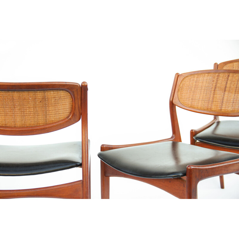 Set of 4 vintage teak chairs by Ib Kofod Larsen for Christian Linneberg, Denmark 1960s