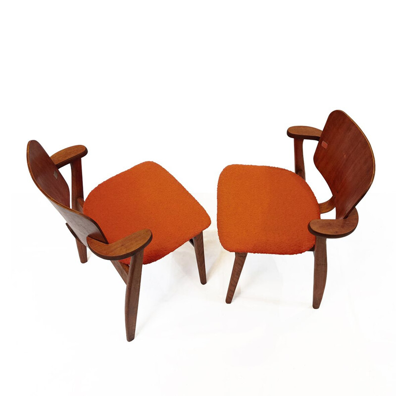 Pair of vintage chairs Domus by Ilmari Tapiovaara for De Coene