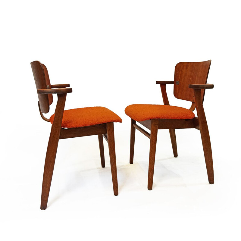 Pair of vintage chairs Domus by Ilmari Tapiovaara for De Coene