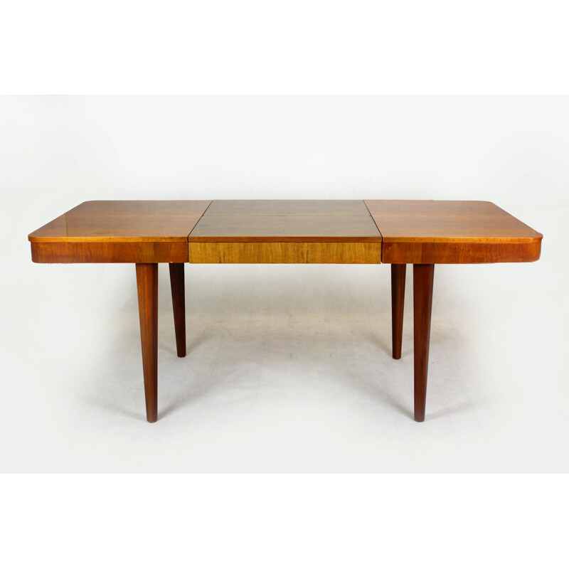 Vintage walnut folding dining table by Jindřich Halabala for Up Zavody, 1940s