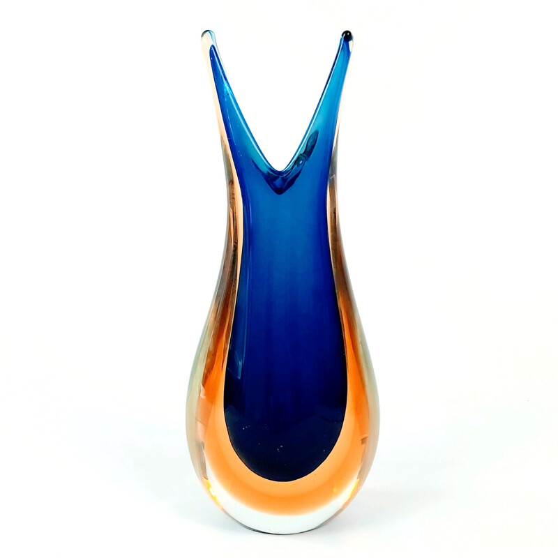 Vintage-Vase aus Sommerso Murano-Glas von Flavio Poli für Seguso, Italien 1960