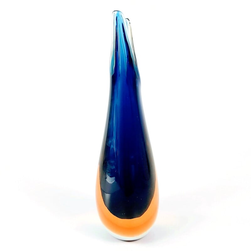 Mid-century Sommerso Murano glass vase by Flavio Poli for Seguso, Italy 1960s