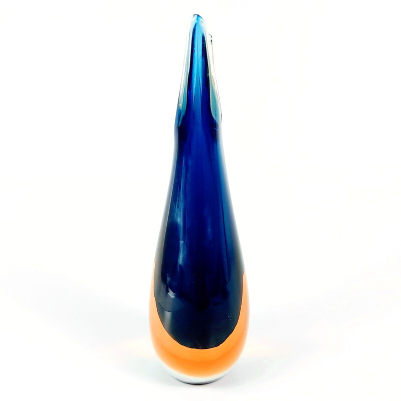 Mid-century Sommerso Murano glass vase by Flavio Poli for Seguso, Italy 1960s