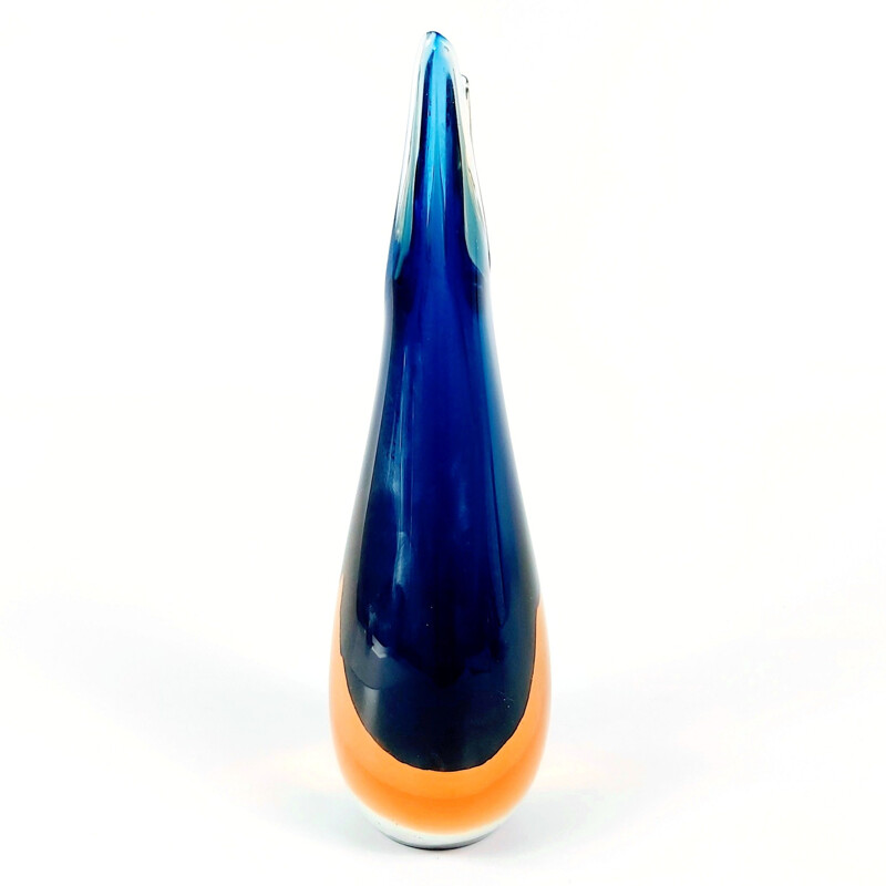 Vintage-Vase aus Sommerso Murano-Glas von Flavio Poli für Seguso, Italien 1960