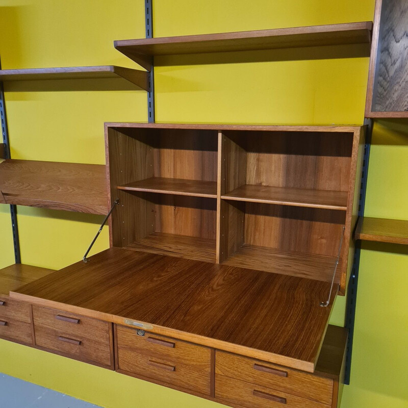 Vintage teakhouten wandsysteem van Kai Kristiansen voor Fm Furniture, Denemarken 1960