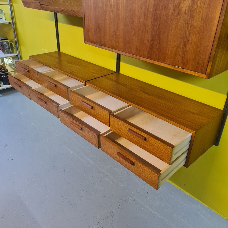 Vintage Teakholz Wandsystem von Kai Kristiansen für Fm Furniture, Dänemark 1960