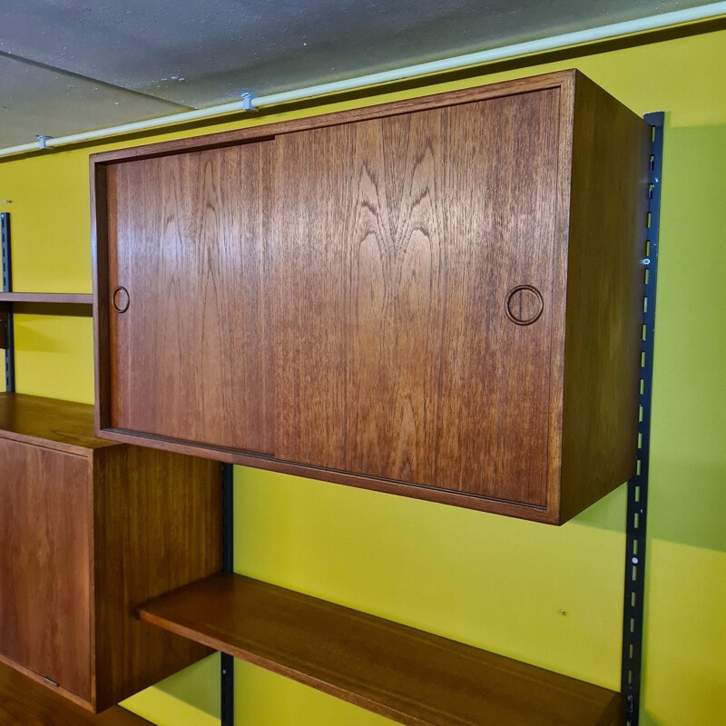 Vintage teak wall system by Kai Kristiansen for Fm Furniture, Denmark 1960