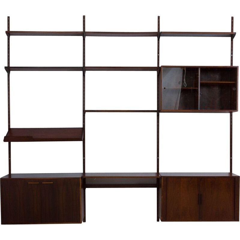 Vintage rosewood wall unit by Kai Kristiansen, 1960s