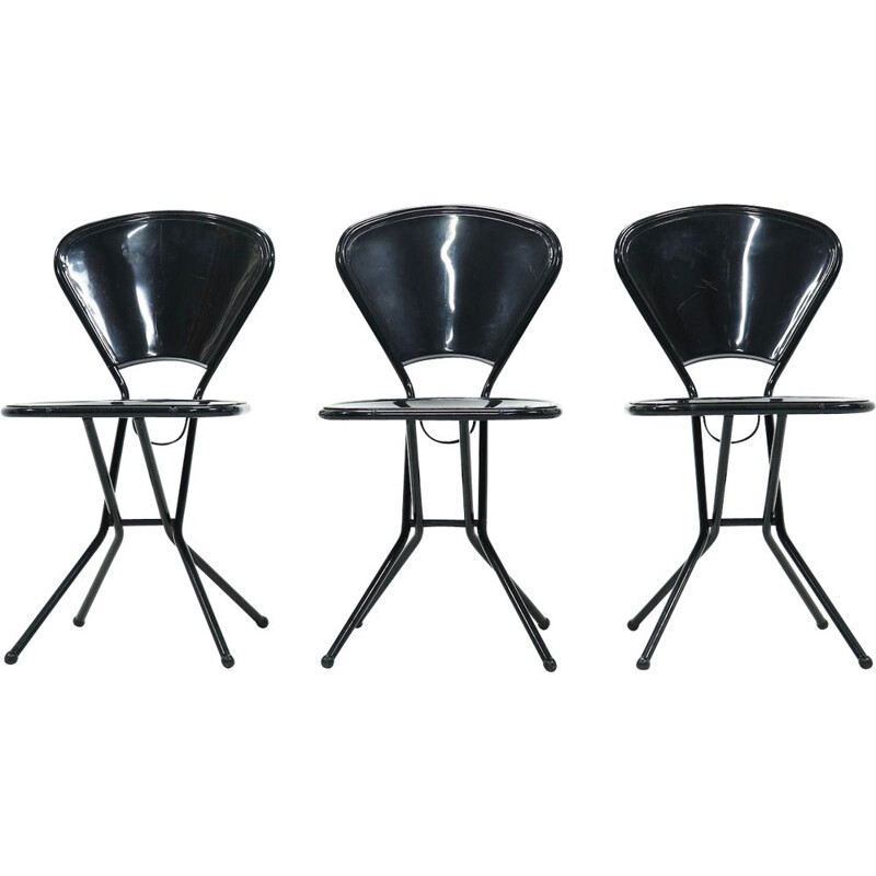 Set of 3 vintage folding chairs by Niels Gammegaard for Ikea, 1980