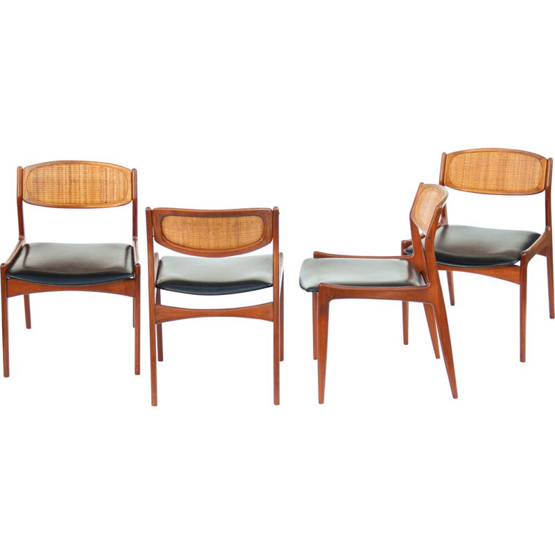 Set van 4 vintage teakhouten stoelen van Ib Kofod Larsen voor Christian Linneberg, Denemarken 1960