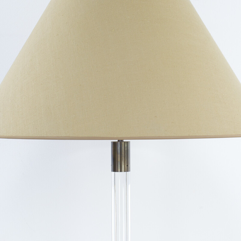 Table lamp in metal and beige fabric - 1970s