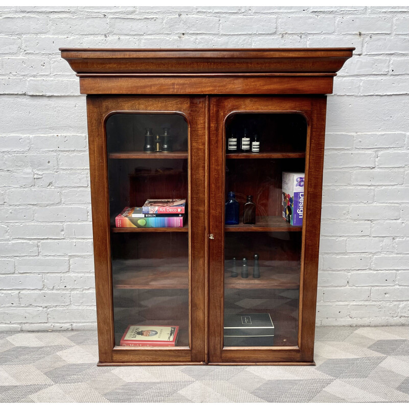 Vintage mahogany and glass display cabinet