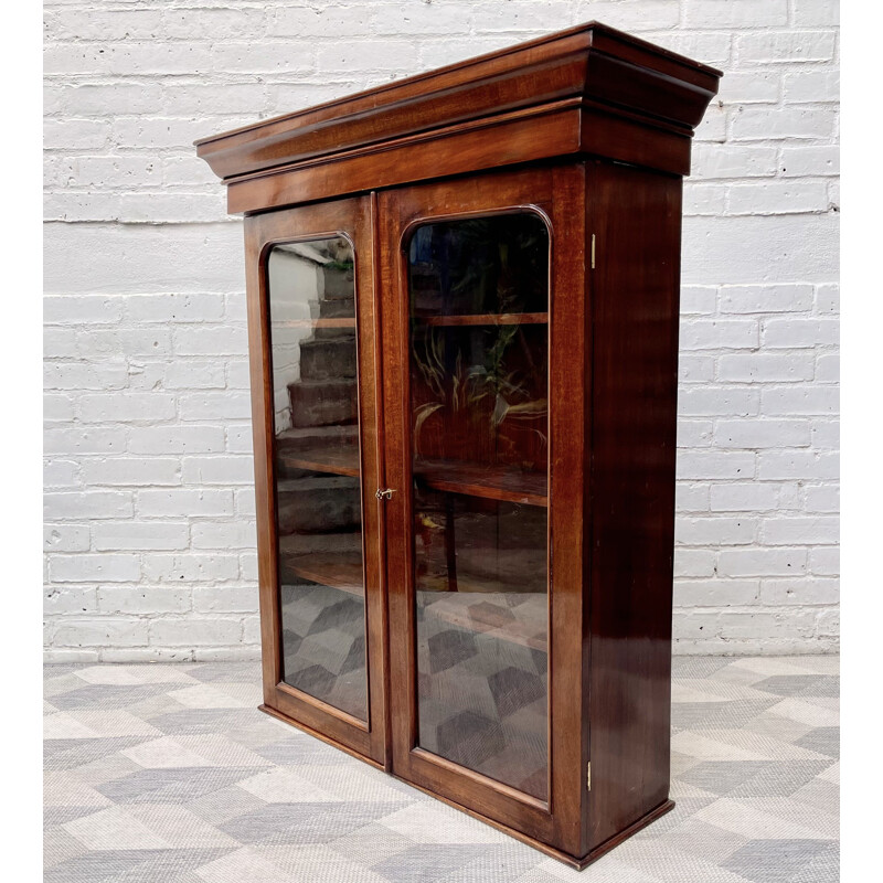 Vintage mahogany and glass display cabinet