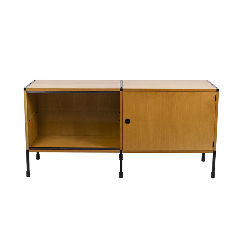 Vintage sideboard in ash and metal by Charles Minvielle for Arp, 1950