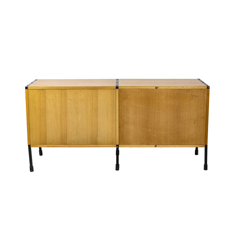 Vintage sideboard in ash and metal by Charles Minvielle for Arp, 1950