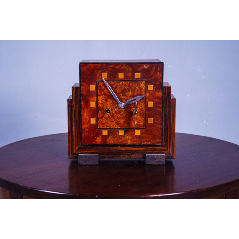 Horloge vintage Art Déco de l'école de La Haye par Cor Alons, Pays-Bas 1929