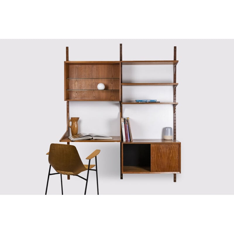 Libreria vintage in teak "Royal System" di Poul Cadovius per Cado, Danimarca 1960