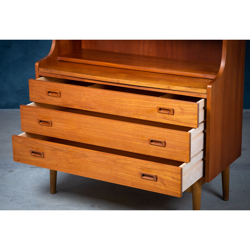 Vintage teak bookcase with drawers by Johannes Sorth for Nexo Mobelfabrik, Denmark 1960