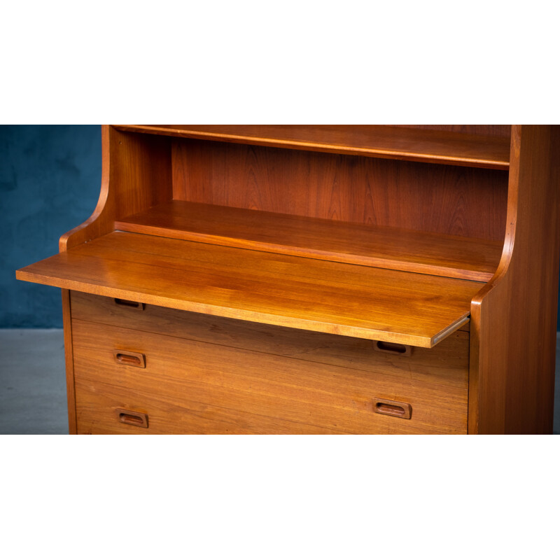 Vintage teak bookcase with drawers by Johannes Sorth for Nexo Mobelfabrik, Denmark 1960