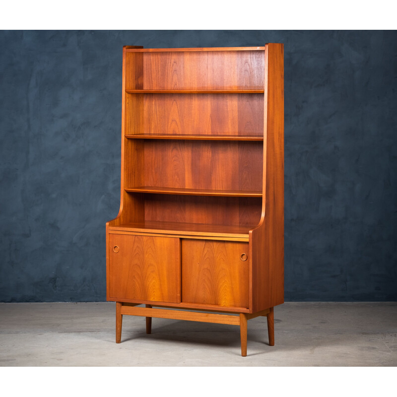 Teak vintage bookcase by Johannes Sorth for Nexø Møbelfabrik, Denmark 1960s