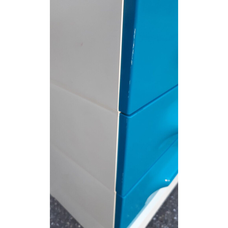 Vintage blue chest of drawers by Marc Held for Prisunic, 1970s