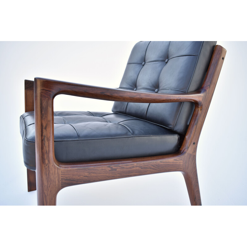 Vintage model 166 rosewood Senator armchair by Ole Wanscher for France & Son, Denmark 1960s