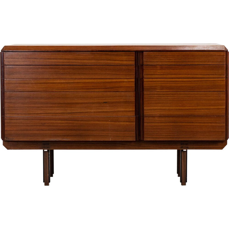 Vintage wooden chest of drawers by Ico Parisi, Italy 1950s