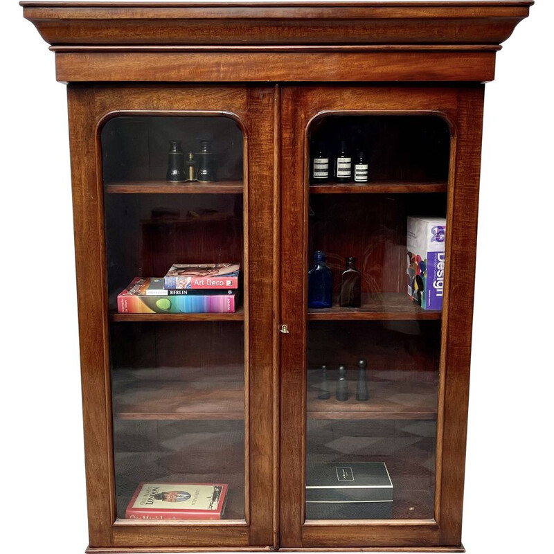 Vintage mahogany and glass display cabinet