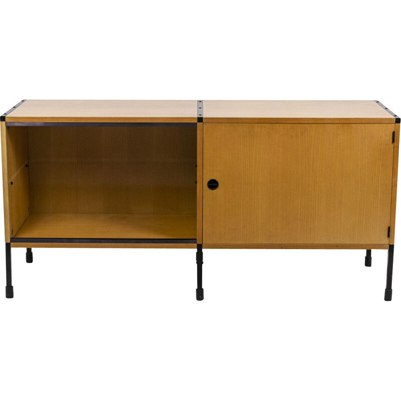 Vintage sideboard in ash and metal by Charles Minvielle for Arp, 1950